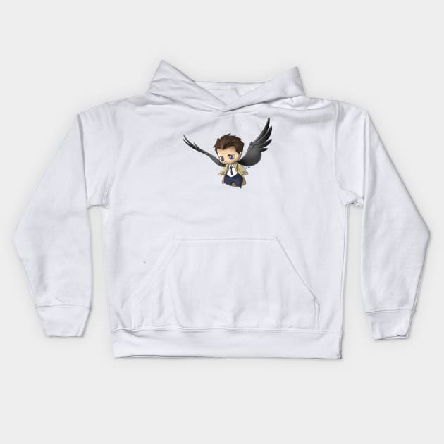 Little Angel Castiel Kids Hoodie by GioGui